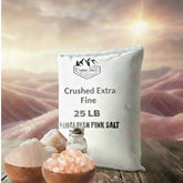 Crushed Extra Fine - 25 LB Coarse Himalayan Salt Multi-Pack with Raw Chunks, Table Shaker, 5LB Resealable Pouch, and Full Usage Guides