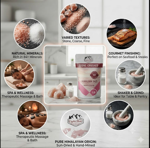 Stone Crush - 1LB Revitalize Your Inner Radiance with Stone-Crushed Himalayan Salt. Unleash Wellness with Our Crushed Extra Fine Himalayan Salt - A Natural Remedy for Inner Peace and Balanced Living