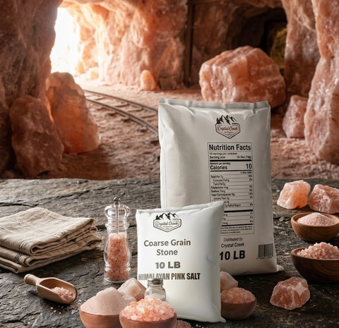 Coarse Grain Stone - 10 Lbs Crystal Blush 10 LB Himalayan Pink Salt – Coarse Grain Stone Gourmet Culinary Salt Pouch for Cooking & Baking | 100% Pure All-Natural Bulk Coarse Crystal Grinding Salt for Kitchen Use