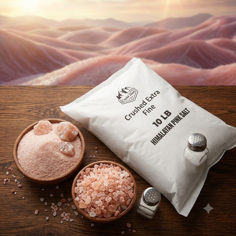 Crystal Blush Premium Himalayan Pink Salt Crushed Extra Fine - 10 LB Bulk Bag - Crushed Extra Fine Grain, Natural Pink Salt for Cooking, Baking, Grilling, Seasoning, Dry Rubs, Brining & Commercial Kitchen Use