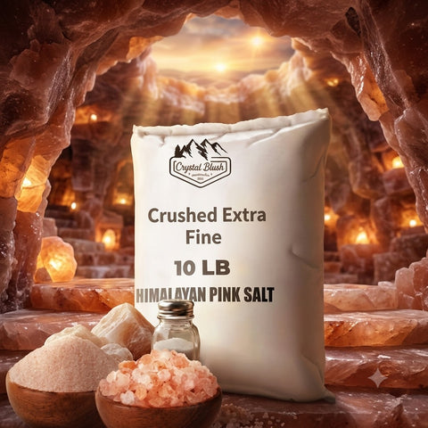 Crystal Blush Premium Himalayan Pink Salt Crushed Extra Fine - 10 LB Bulk Bag - Crushed Extra Fine Grain, Natural Pink Salt for Cooking, Baking, Grilling, Seasoning, Dry Rubs, Brining & Commercial Kitchen Use