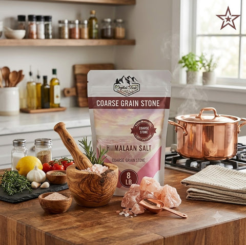 Coarse Grain Stone - 8 Lbs Crystal Blush Coarse Grain Stone Himalayan Pink Salt – 8 LB – Pure, Natural Grinding Salt for Kitchen & Gourmet Cooking – Premium Hand-Selected Large Crystals and Minerals.