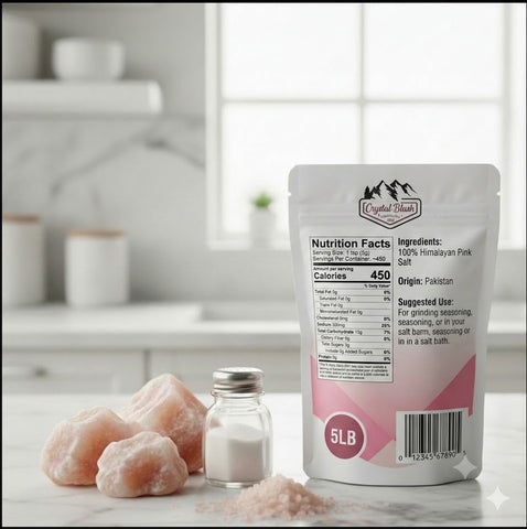 Normal Crushed - 5LB Premium Himalayan Salt Multi-Pack, Raw Chunks, Fine Crushed Shaker & 5LB Bulk Pouch with Comprehensive Nutrition and Usage Guides