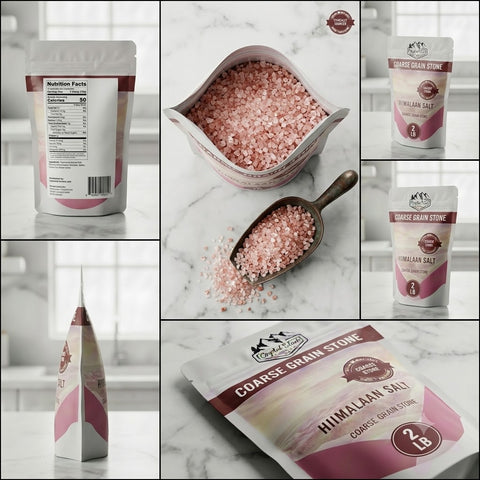 Coarse Grain Stone - 2Lbs Crystal Blush Premium Coarse Grain Stone Himalayan Pink Salt – 2 LB Bag | All-Natural Pure Gourmet Grinding Crystals for Kitchen Cooking, Baking, and Food Seasoning – Bulk Coarse Salt Pouch