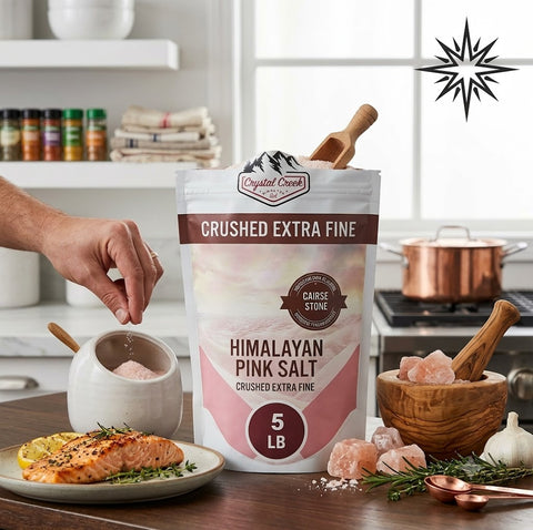 Crystal Blush 5 LB Himalayan Pink Salt – Premium Crushed Extra Fine Texture for Cooking & Baking | 100% Pure All-Natural Coarse Stone Ground Gourmet Culinary Salt Pouch for Kitchen Bulk Use