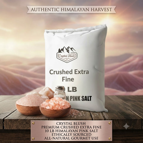 Crystal Blush Premium Himalayan Pink Salt Crushed Extra Fine - 10 LB Bulk Bag - Crushed Extra Fine Grain, Natural Pink Salt for Cooking, Baking, Grilling, Seasoning, Dry Rubs, Brining & Commercial Kitchen Use