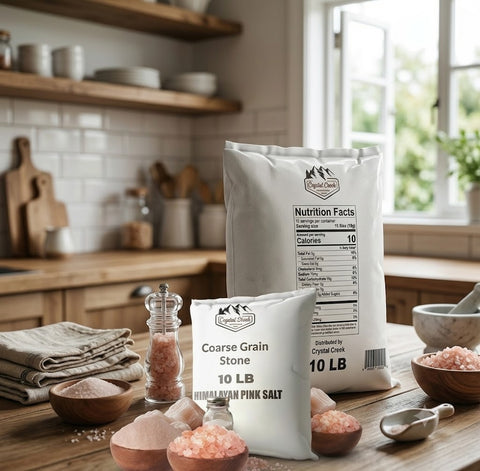 Coarse Grain Stone - 10 Lbs Crystal Blush 10 LB Himalayan Pink Salt – Coarse Grain Stone Gourmet Culinary Salt Pouch for Cooking & Baking | 100% Pure All-Natural Bulk Coarse Crystal Grinding Salt for Kitchen Use