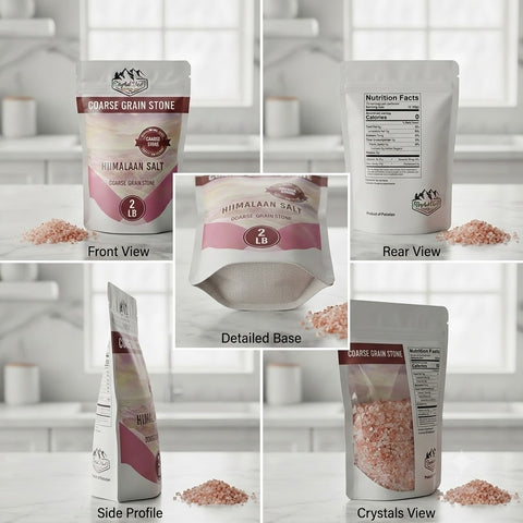 Coarse Grain Stone - 2Lbs Crystal Blush Premium Coarse Grain Stone Himalayan Pink Salt – 2 LB Bag | All-Natural Pure Gourmet Grinding Crystals for Kitchen Cooking, Baking, and Food Seasoning – Bulk Coarse Salt Pouch