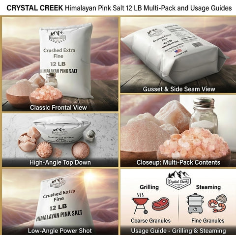 Crystal Blush Premium Himalayan Pink Salt, Crushed Extra Fine - 12 LB Bulk Bag, Crushed Extra Fine Grain for Culinary & Wellness,