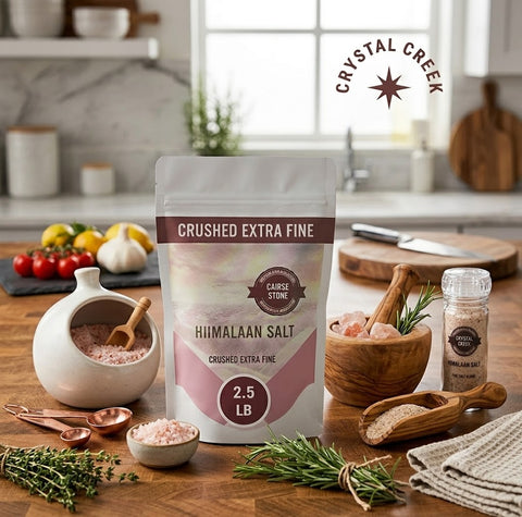 Cairse Stone Himalayan Pink Salt Crushed Extra Fine Crushed Extra Fine - 2.5 LB | Premium Natural Mineral Rock Salt for Cooking, Baking, Seasoning, Brining & Gourmet Kitchen Use
