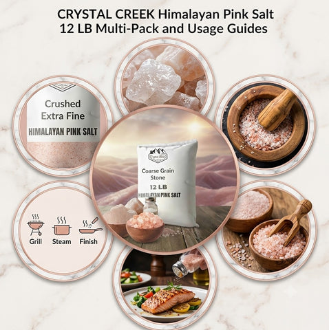 Coarse Grain Stone - 12 Lbs Crystal Blush Coarse Grain Himalayan Pink Salt Stone 12 LB – Premium Natural Rock Salt Crystals for Grinders, Cooking, Baking, BBQ, Brining, Pickling & Everyday Seasoning