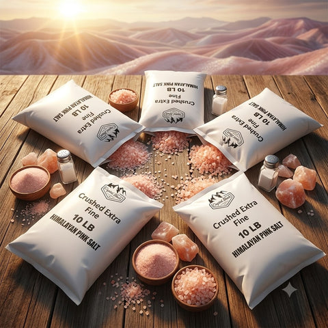 Crystal Blush Premium Himalayan Pink Salt Crushed Extra Fine - 10 LB Bulk Bag - Crushed Extra Fine Grain, Natural Pink Salt for Cooking, Baking, Grilling, Seasoning, Dry Rubs, Brining & Commercial Kitchen Use